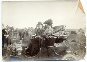 T14-66100. Orig Foto vom frühen Automobil um 1905 Italien Schein Frau fährt ! - Bild 1 von 1