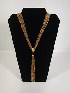 Vintage Sarah Coventry Gold Chain Necklace Extender Bracelet Clip Tassel Pendant - Picture 1 of 4