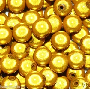 pangaeawalker AAA quality round miracle beads 4, 5, 6, 8, 10, 12 mm, gold yellow - Picture 1 of 2