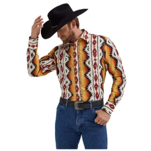 112355378 Camisa Wrangler Para Hombre Checotah® Western Calce Clásico L/S - Amarilla Puesta de Sol - Imagen 1 de 7