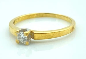 WUNDERSCHÖNER SOLITÄR RING 18 KARAT GOLD - DIAMANTEN 0,10 KARAT - 1,76 g - Bild 1 von 3