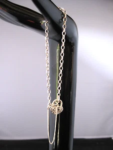 925 sterling silver charm bracelet / women's chain link heart lock bangle ITALY - Bild 1 von 11