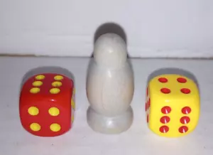 Pezzi di ricambio Catan - Dadi rossi e gialli con pedone ladro in legno - Buoni - Foto 1 di 3