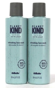 2 Count Gillette 6.7 Oz Planet Kind Cucumber & Vitamin E Refreshing Face Wash - Picture 1 of 1