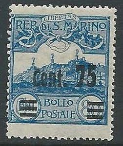 1926 SAN MARINO SOPRASTAMPATO 75 SU 80 CENT MNH ** - M5-5 - Picture 1 of 1