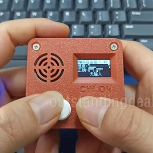 Brown 3D Printed Morse Code Trainer With 0.96-inch OLED Screen Dual-paddle - Afbeelding 1 van 1
