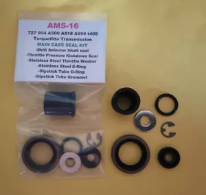 727 904 TorqufliteShift Shaft, Throttle Seal, Stainless Washer & E-Ring, Grommet - Picture 1 of 4