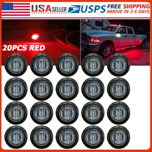 20X Smoked Round Side Marker lights Truck Trailer Amber Red 3/4"LED Bullet Light - Picture 1 of 10