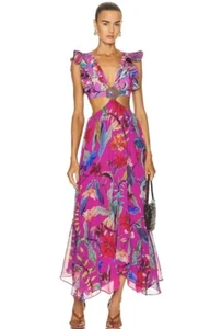 PatBO Zamia Belted Beach Dress Magenta Pink M NWT $750 - Picture 1 of 4
