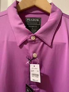 NWT Jos A Bank Traveler Dry Fit Dri-Fit Dryfit Mens Polo L Lrg Large Purple - Picture 1 of 11