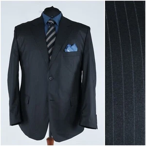 Mens Striped Black Blazer 50R UK Size URBAN KIABI Sport Coat Jacket - Picture 1 of 12