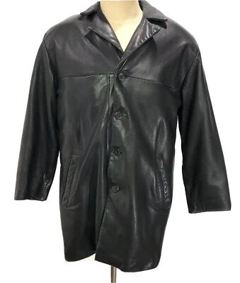Chaqueta Abrigo MARK SHALE Cuero de Cordero Genuino Botón Frontal Para Hombre Talla Pequeña Foto 1 de 4