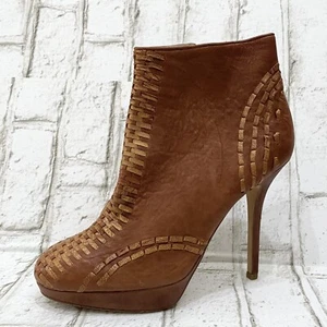 CHRISTIAN DIOR Brown Leather Booties ONE SINGLE SHOE ONLY (Left) AMPUTEE Size 39 - Picture 1 of 12