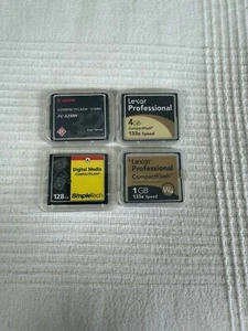 Lot Of 4 Compact Flash Memory Cards For Camera Mixed Storage Capacities - Picture 1 of 2