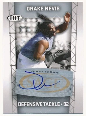 DRAKE NEVIS 2011 SAGE HIT SILVER #A92 ROOKIE AUTOGRAPH LSU TIGERS RC SP - Image 1 of 2