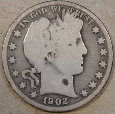 1902-O Barber Half Dollar 50c G+ As Pictured Cover