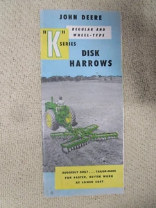 Original 1955 Brochure for John Deere Model K Regular & Wheel-Type Disk Harrows - Picture 1 of 10