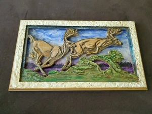 Wildlife 3D Nature Deer Country cabin decor carved Mdf wood Wall Plaque Handmade - Picture 1 of 12