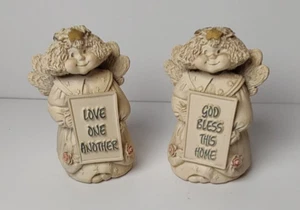 2 - Abbey Press Engel Figuren Liebe einander & Gott segne dieses Haus 3,75" - Bild 1 von 11