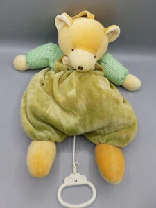 Vintage Harrods Green Soothing Pull Musical Lullaby Teddy Bear Soft Plush Toy - Picture 1 of 7