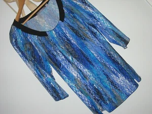 Gr. 1X NY Collection Damen Top Mehrfarbig Blau 3/4 Arm - Bild 1 von 2