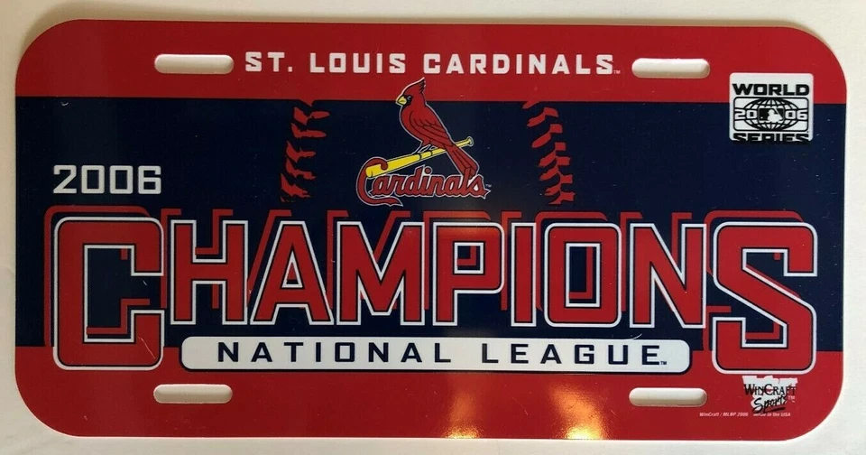ST.LOUIS CARDINALS 2006 NL CHAMPS MLB BASEBALL VINTAGE LICENSE PLATE NEW - Image 1 of 1