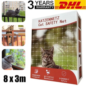 Katzennetz für Balkon & Fenster Katzenschutznetz 8x3m Drahtverstärkt Balkonnetz~ - Bild 1 von 15