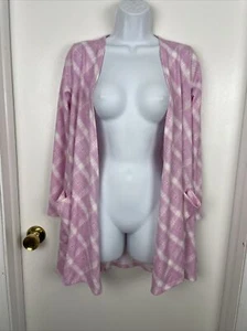 Nuevo con etiquetas Suéter Cárdigan Lularoe Para Mujer Talla XS Rosa y Blanco A Cuadros Frente Abierto - Imagen 1 de 13