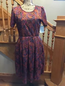 LuLaRoe Dress XL Amelia Womens Fit and Flare Colorful Print Dress New - Picture 1 of 2