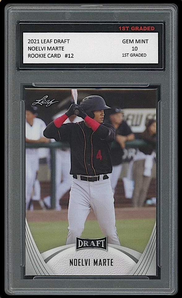 NOELVI MARTE 2021 LEAF DRAFT BASEBALL #12 1ST GRADED 10 ROOKIE CARD RC MARINERS - Image 1 of 1