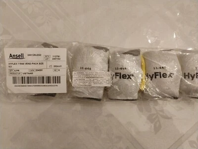 Ansell HYFLEX 11644 VEND PACK 6 PAIR GLOVES size 8 New
