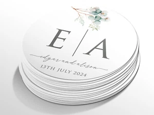 Personalised wedding round sticker labels, custom stickers - Picture 1 of 7