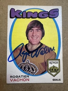 Rogatien Vachon 1971-72 O PEE CHEE #156 SIGNED AUTOGRAPHED LOS ANGELES KINGS - Picture 1 of 2