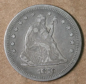 25c 1876-S Seated Liberty Quarter Original Choice VF * AvenueCoin - Picture 1 of 2