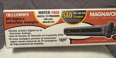 Magnavox DTV Digital To Analog TV Converter TB100MW9 w/ Remote Brand New In Box - Image 1 of 4