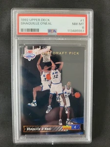 1992 Upper Deck Shaquille O'Neal Rookie Card #1 NBA Draft Pick Grade NM-MT PSA 8 - Picture 1 of 2