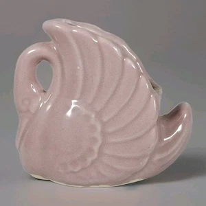Fioriera Cigno Vintage Rosa Pastello Ceramica 4” Art Decò MCM - Foto 1 di 7