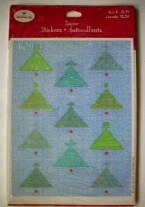 Hallmark Christmas Glitter trees  sticker package unopen 2 sheets - Picture 1 of 2