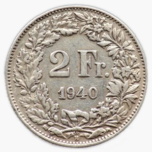 2 FRANCS 1940 SUISSE / SWITZERLAND [argent / silver] - Imagen 1 de 2