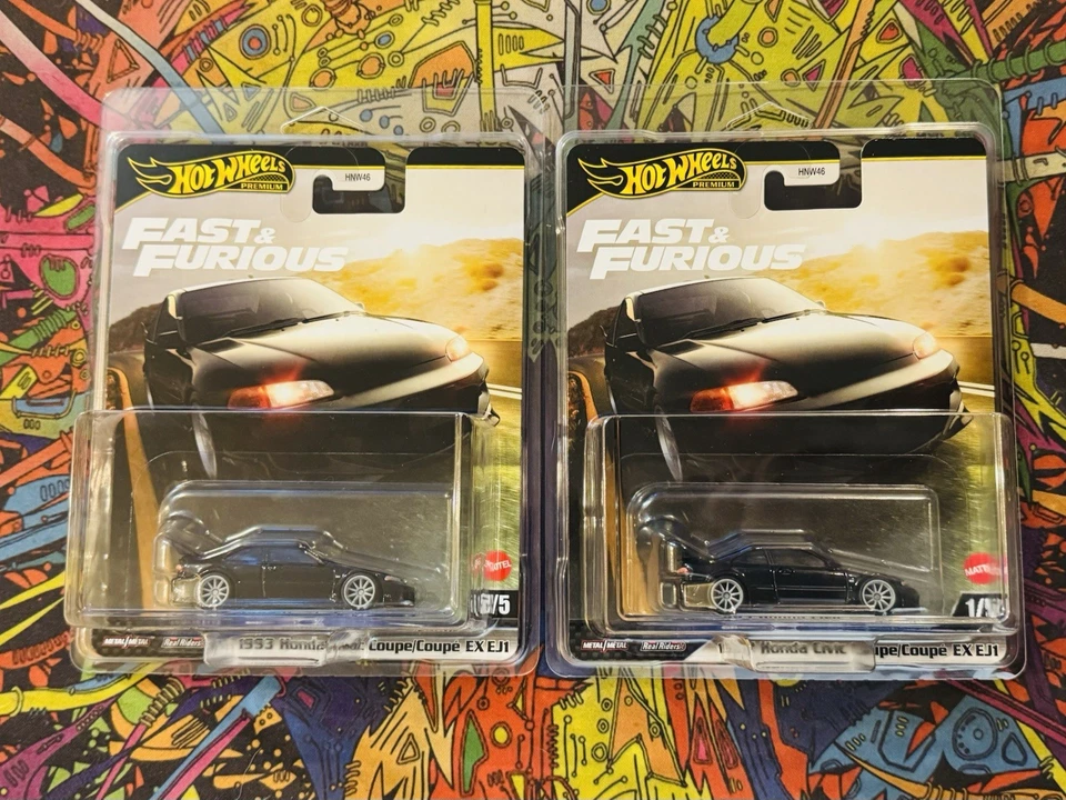 Hot Wheels 2025 Premium Fast & Furious 1993 Honda Civic cupé EX EJ1 juego/lote X2 Foto 1 de 1