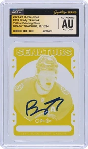 Brady Tkachuk Senators Signed 2021-22 Upper Deck O-Pee-Chee #339 1/1 CGC 10 Card - Picture 1 of 2