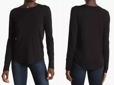 VINCE женщин S M ворота длинным рукавом футболка Топ VX59481928 черный $90 - Изображение 1 из 4