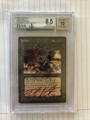 Beckett 8.5 Hellfire Legends Auto 10 Signed Pete Venters. MTG - Image 1 of 4