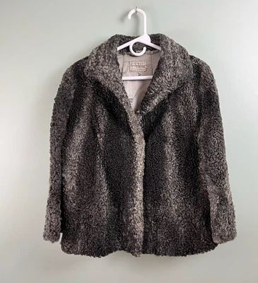 Grey Persian Lamb Jacket Wavy Coat Short Crop Vintage 60s? LXL Liebler Fur NH - Image 1 of 4