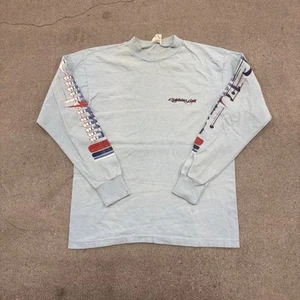 Lightning Bolt T Shirt 70s 80s Vtg Long Sleeve California Surf Beach Blue S/M - Picture 1 of 14