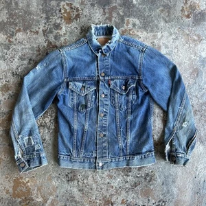 VTG 1960s Levis Big E Type 3 Trucker Jacket Distressed Faded Workwear 557xx Sz36 - Picture 1 of 17