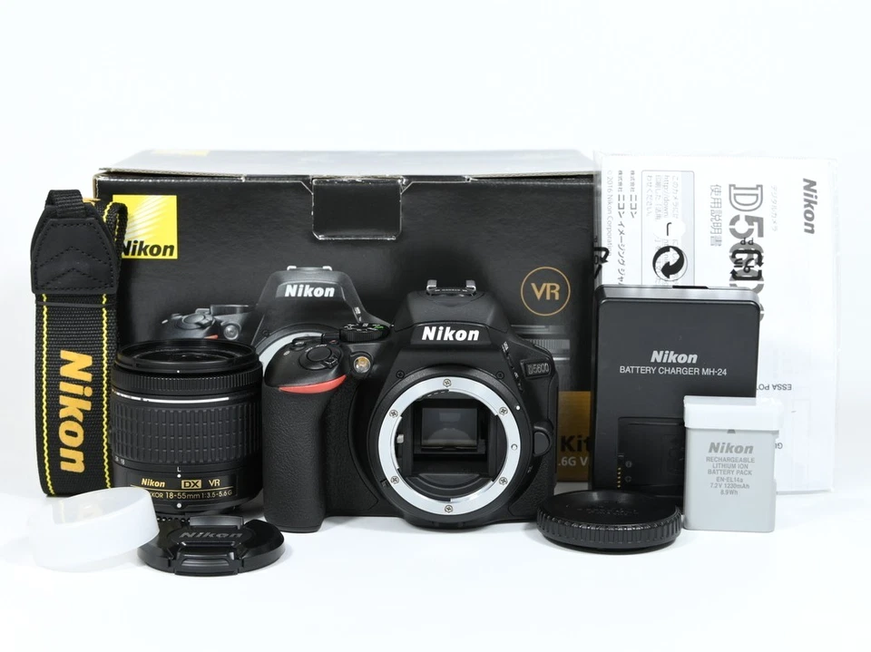 Nikon D5600 24.2 MP Digital SLR Camera Black SC2015 w/18-55mm lens, Box Top Mint - Image 1 of 4