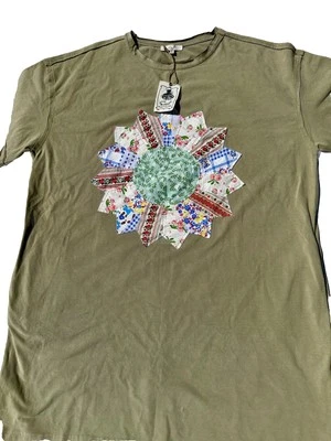 Nuevo Vestido Largo Mujer Caballete Algodón Color Verde Con Estampado Floral Talla 1X Foto 1 de 4