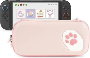 Switch OLED Switch2 Case Pink Protective Storage Gift Used - Picture 1 of 11