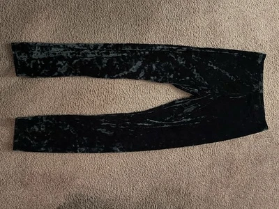 Dos pares de leggings antiguos de terciopelo azul marino para niñas en negro y vino 10/12 Foto 1 de 2